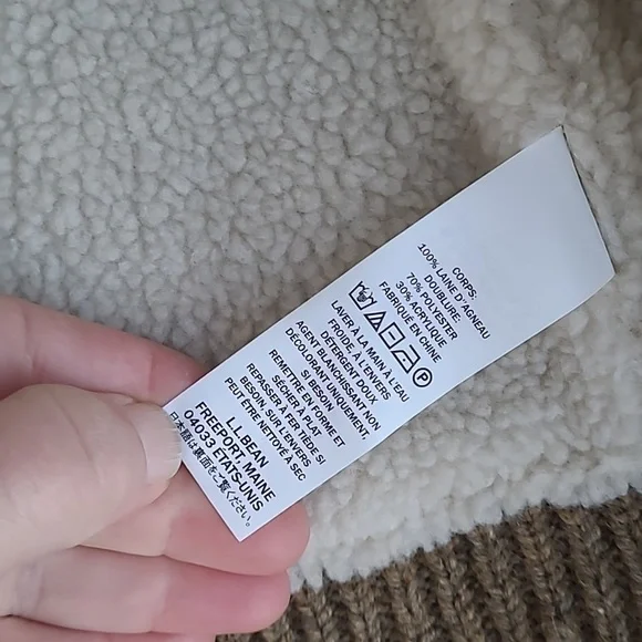 L.L Bean  wool sweater jacket  fleece lined - Picture 8 of 16